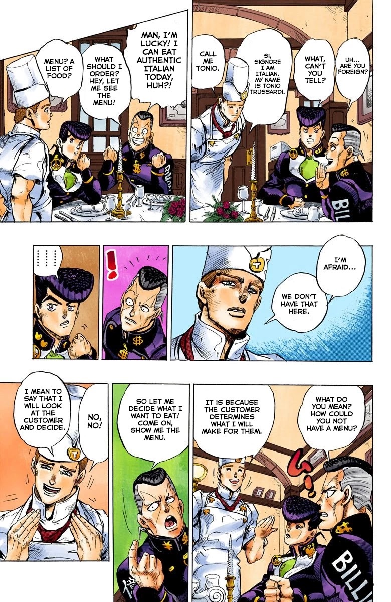 JoJo's Bizarre Adventure Part 4 - Diamond is Unbreakable (Official Colored) Chapter 38 page 10 - Chapter 38: Let's Go Eat Italian Food - Part 1