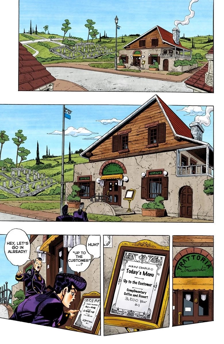 JoJo's Bizarre Adventure Part 4 - Diamond is Unbreakable (Official Colored) Chapter 38 page 6 - Chapter 38: Let's Go Eat Italian Food - Part 1