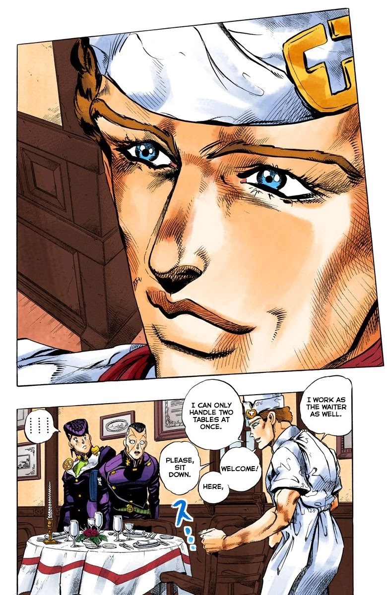 JoJo's Bizarre Adventure Part 4 - Diamond is Unbreakable (Official Colored) Chapter 38 page 9 - Chapter 38: Let's Go Eat Italian Food - Part 1