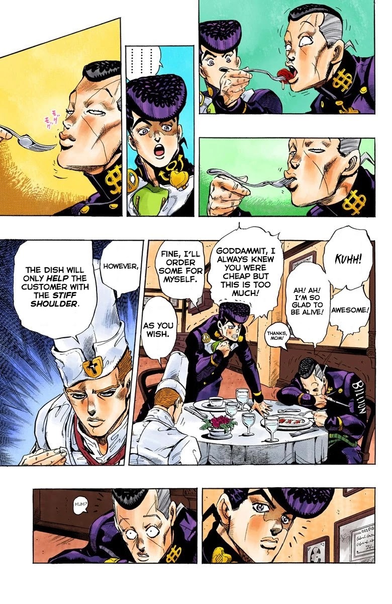 JoJo's Bizarre Adventure Part 4 - Diamond is Unbreakable (Official Colored) Chapter 39 page 10 - Chapter 39: Let's Go Eat Italian Food - Part 2