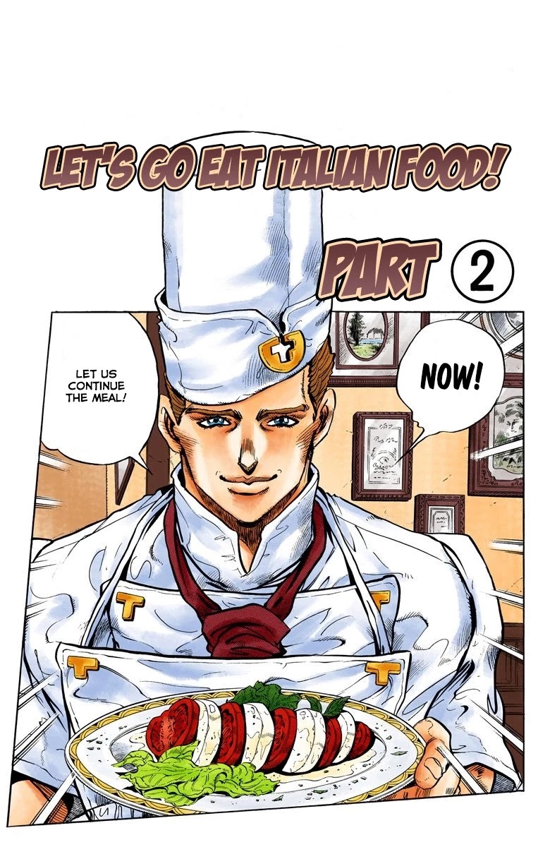 JoJo's Bizarre Adventure Part 4 - Diamond is Unbreakable (Official Colored) Chapter 39 page 2 - Chapter 39: Let's Go Eat Italian Food - Part 2