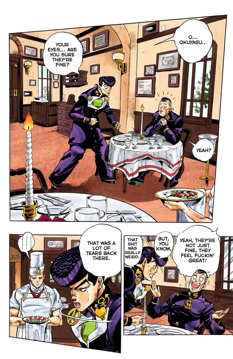 JoJo's Bizarre Adventure Part 4 - Diamond is Unbreakable (Official Colored) Chapter 39 page 3 - Chapter 39: Let's Go Eat Italian Food - Part 2