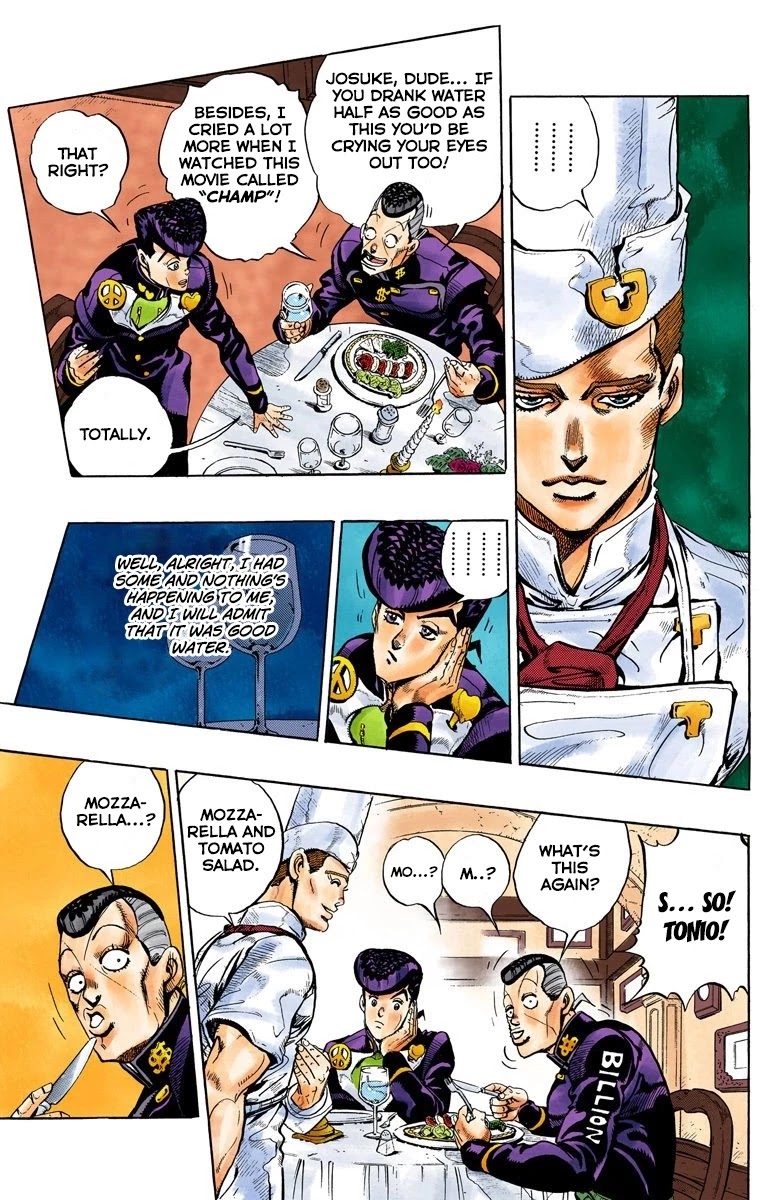 JoJo's Bizarre Adventure Part 4 - Diamond is Unbreakable (Official Colored) Chapter 39 page 4 - Chapter 39: Let's Go Eat Italian Food - Part 2