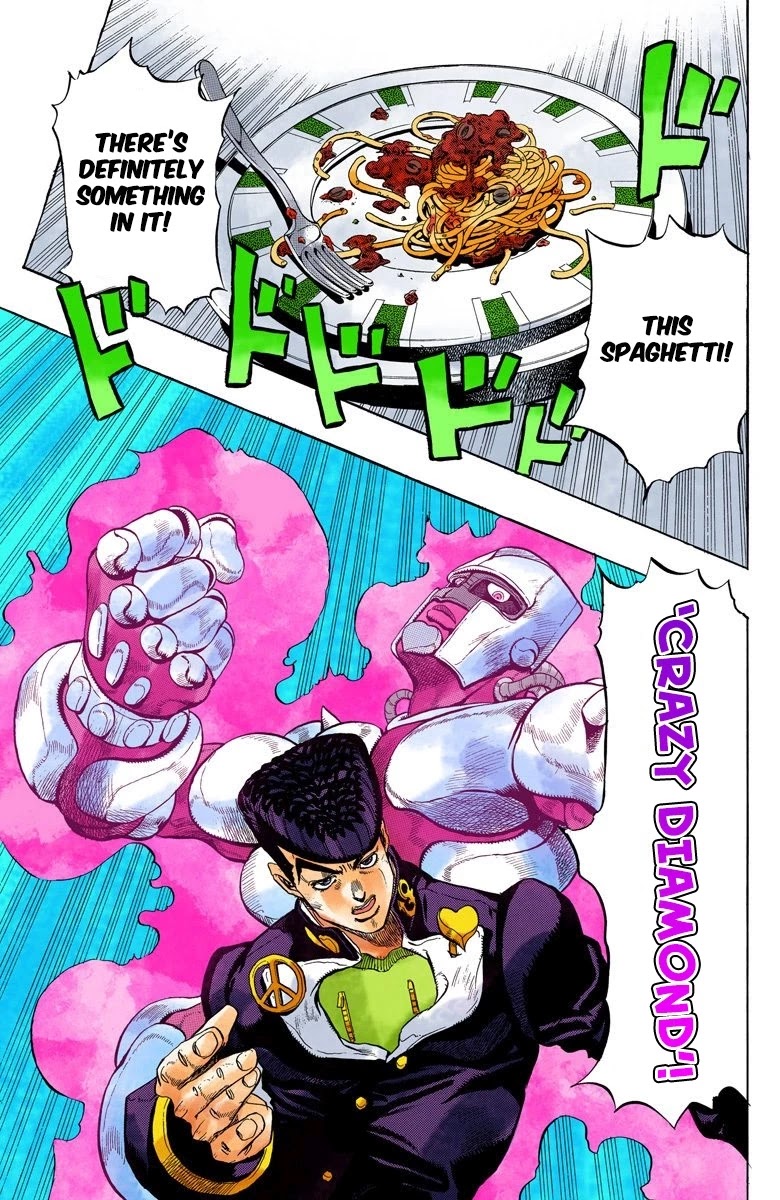 JoJo's Bizarre Adventure Part 4 - Diamond is Unbreakable (Official Colored) Chapter 40 page 16 - Chapter 40: Let's Go Eat Italian Food - Part 3