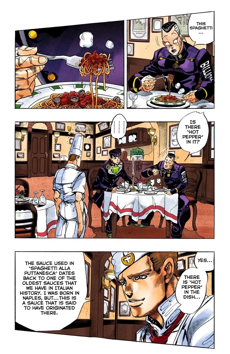 JoJo's Bizarre Adventure Part 4 - Diamond is Unbreakable (Official Colored) Chapter 40 page 3 - Chapter 40: Let's Go Eat Italian Food - Part 3
