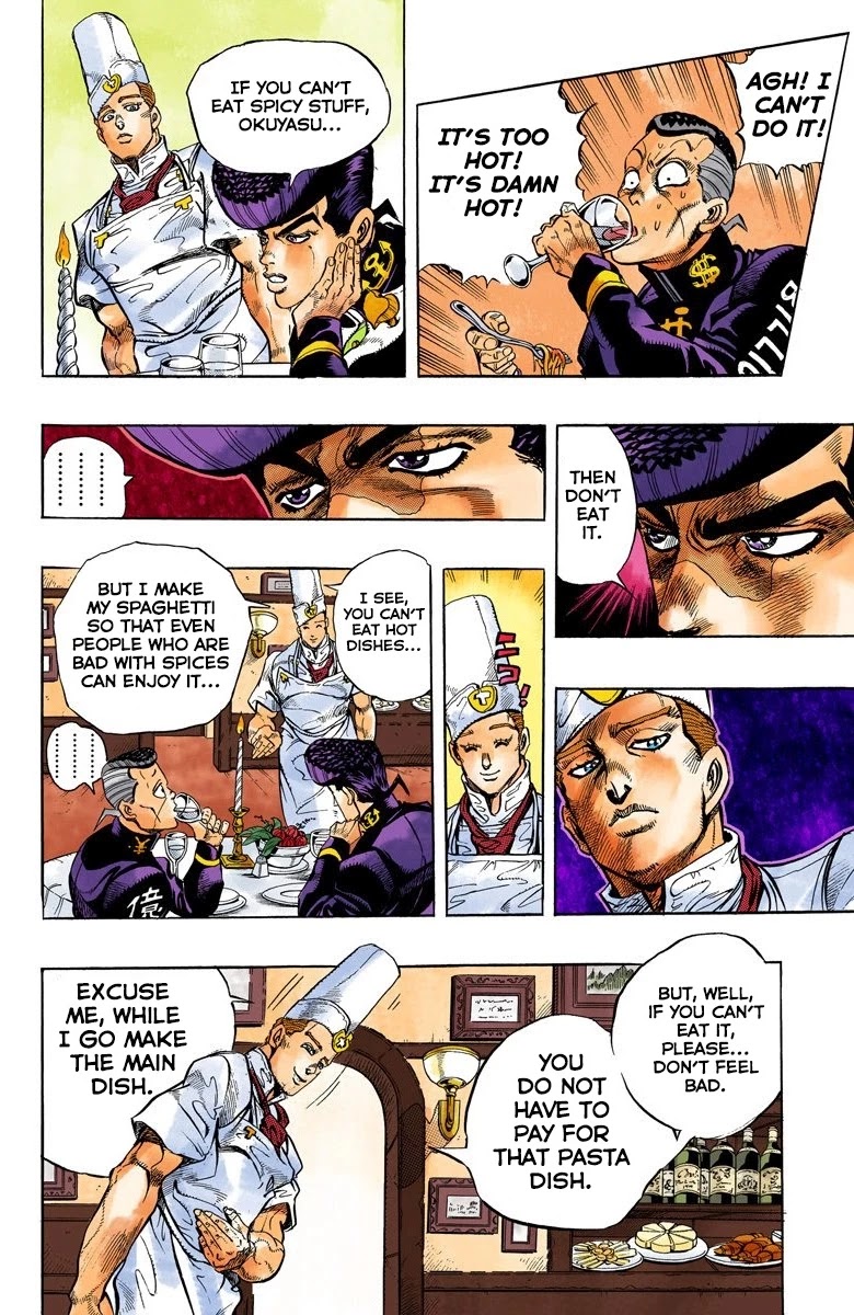 JoJo's Bizarre Adventure Part 4 - Diamond is Unbreakable (Official Colored) Chapter 40 page 5 - Chapter 40: Let's Go Eat Italian Food - Part 3
