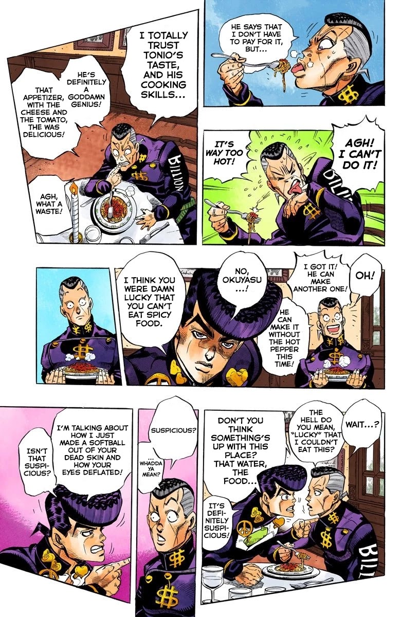 JoJo's Bizarre Adventure Part 4 - Diamond is Unbreakable (Official Colored) Chapter 40 page 6 - Chapter 40: Let's Go Eat Italian Food - Part 3