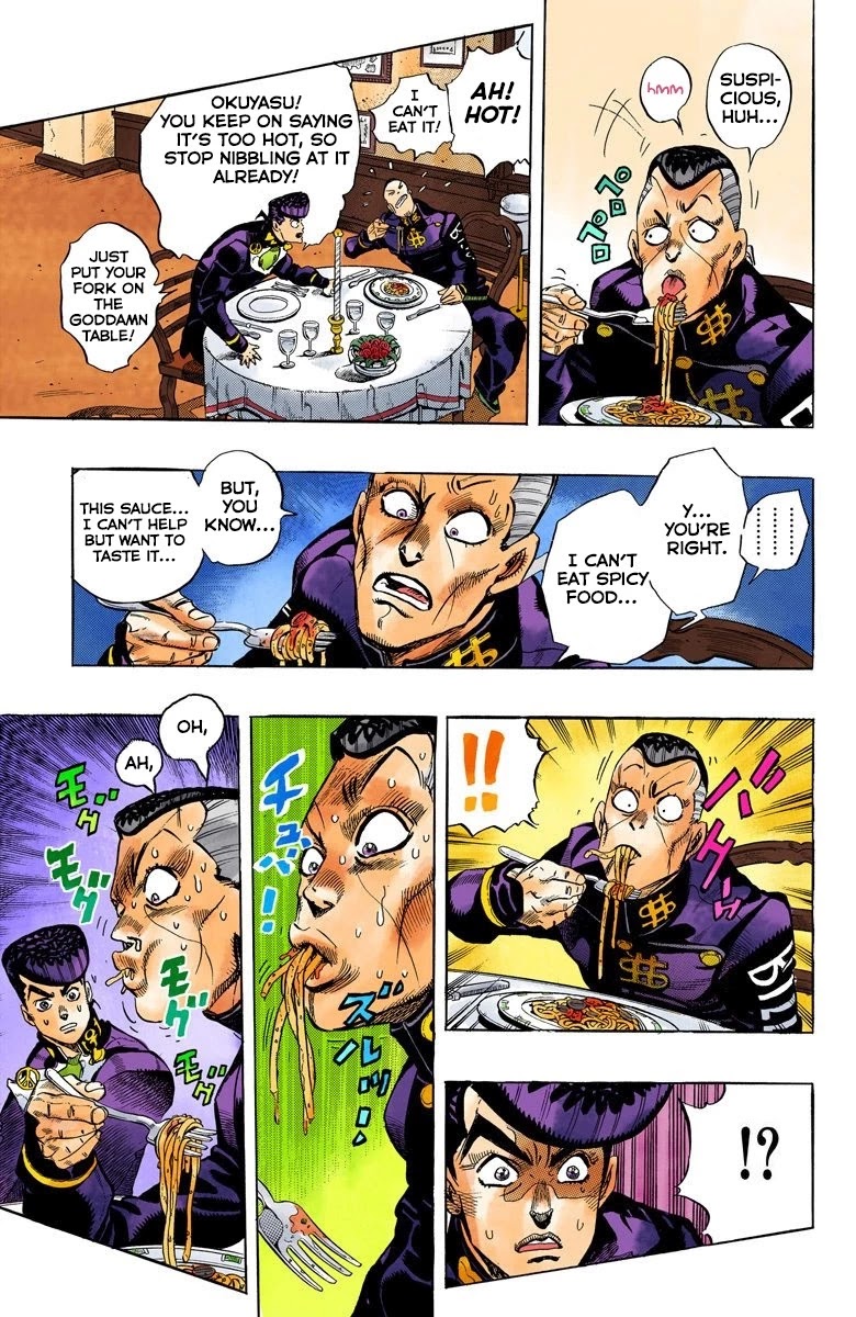JoJo's Bizarre Adventure Part 4 - Diamond is Unbreakable (Official Colored) Chapter 40 page 8 - Chapter 40: Let's Go Eat Italian Food - Part 3