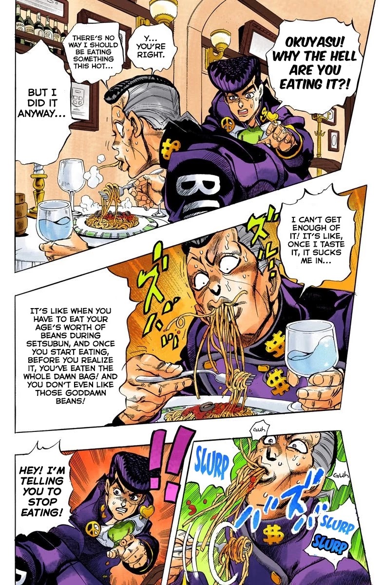 JoJo's Bizarre Adventure Part 4 - Diamond is Unbreakable (Official Colored) Chapter 40 page 9 - Chapter 40: Let's Go Eat Italian Food - Part 3