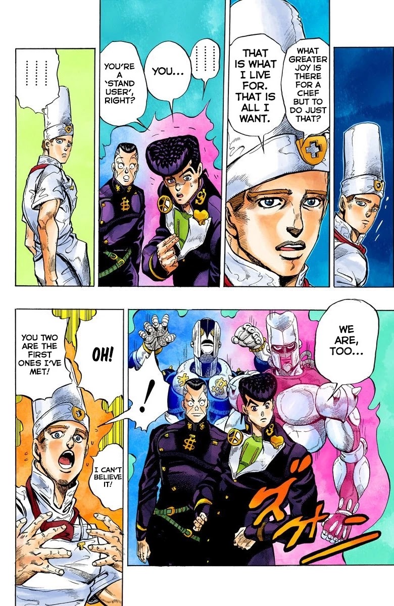 JoJo's Bizarre Adventure Part 4 - Diamond is Unbreakable (Official Colored) Chapter 41 page 17 - Chapter 41: Let's Go Eat Italian Food - Part 4