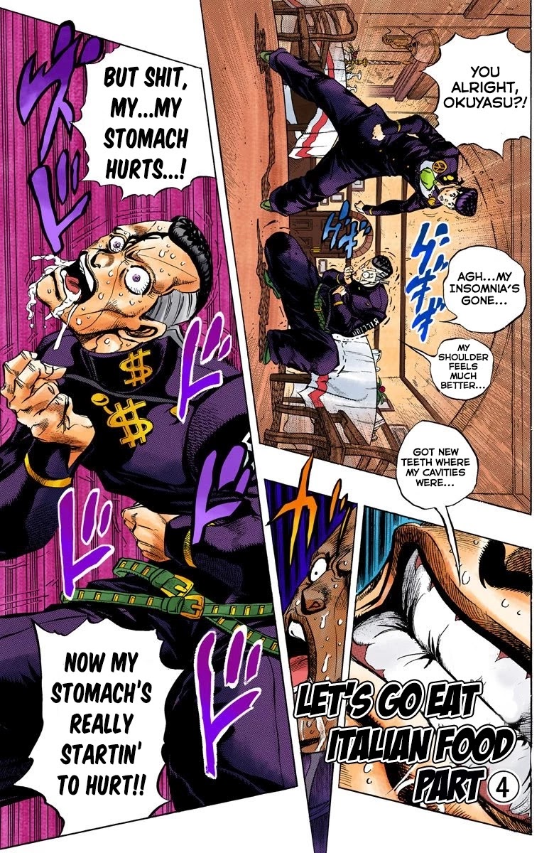 JoJo's Bizarre Adventure Part 4 - Diamond is Unbreakable (Official Colored) Chapter 41 page 2 - Chapter 41: Let's Go Eat Italian Food - Part 4
