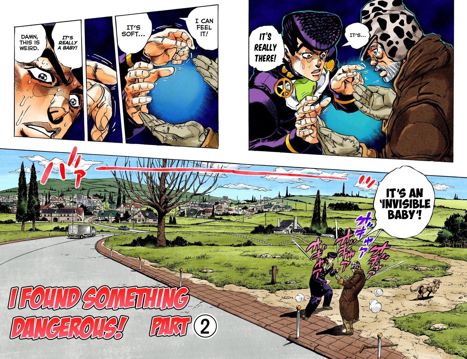 JoJo's Bizarre Adventure Part 4 - Diamond is Unbreakable (Official Colored) Chapter 51 page 1 - Chapter 51: I Found Something Dangerous! - Part 2