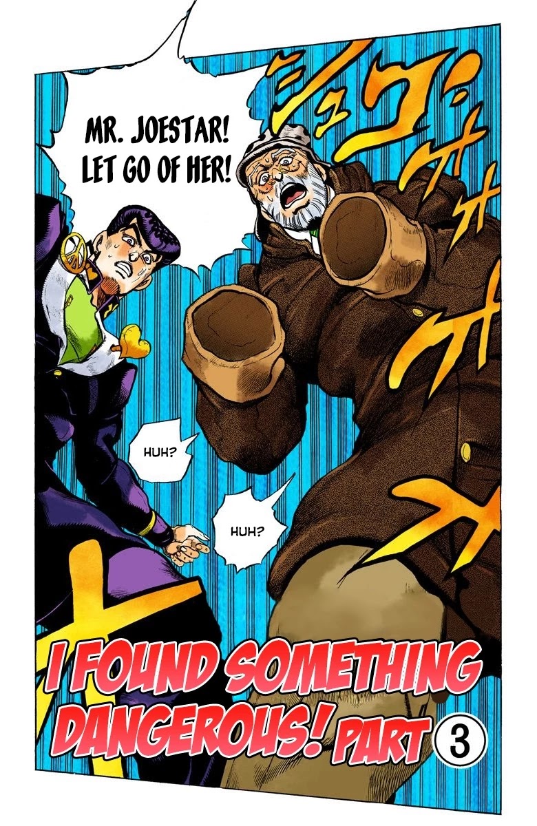 JoJo's Bizarre Adventure Part 4 - Diamond is Unbreakable (Official Colored) Chapter 52 page 1 - Chapter 52: I Found Something Dangerous! - Part 3