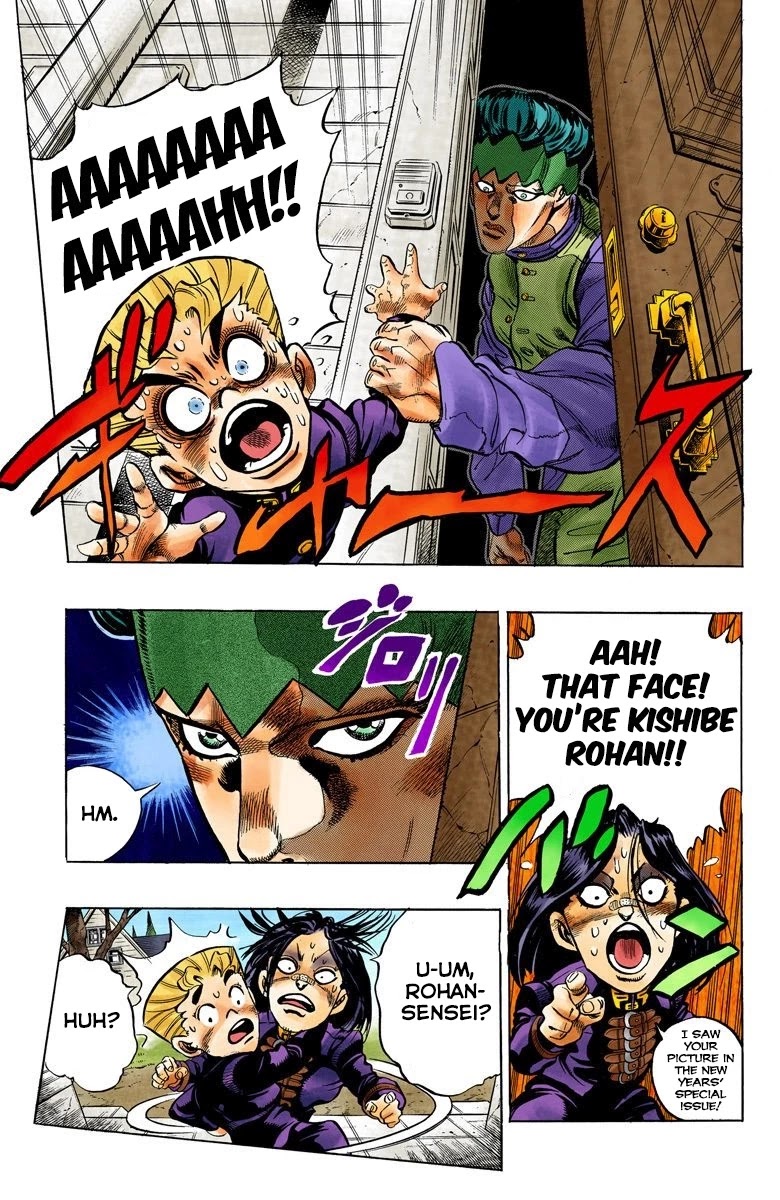 JoJo's Bizarre Adventure Part 4 - Diamond is Unbreakable (Official Colored) Chapter 53 page 10 - Chapter 53: Let's Go to the Mangaka's House - Part 1