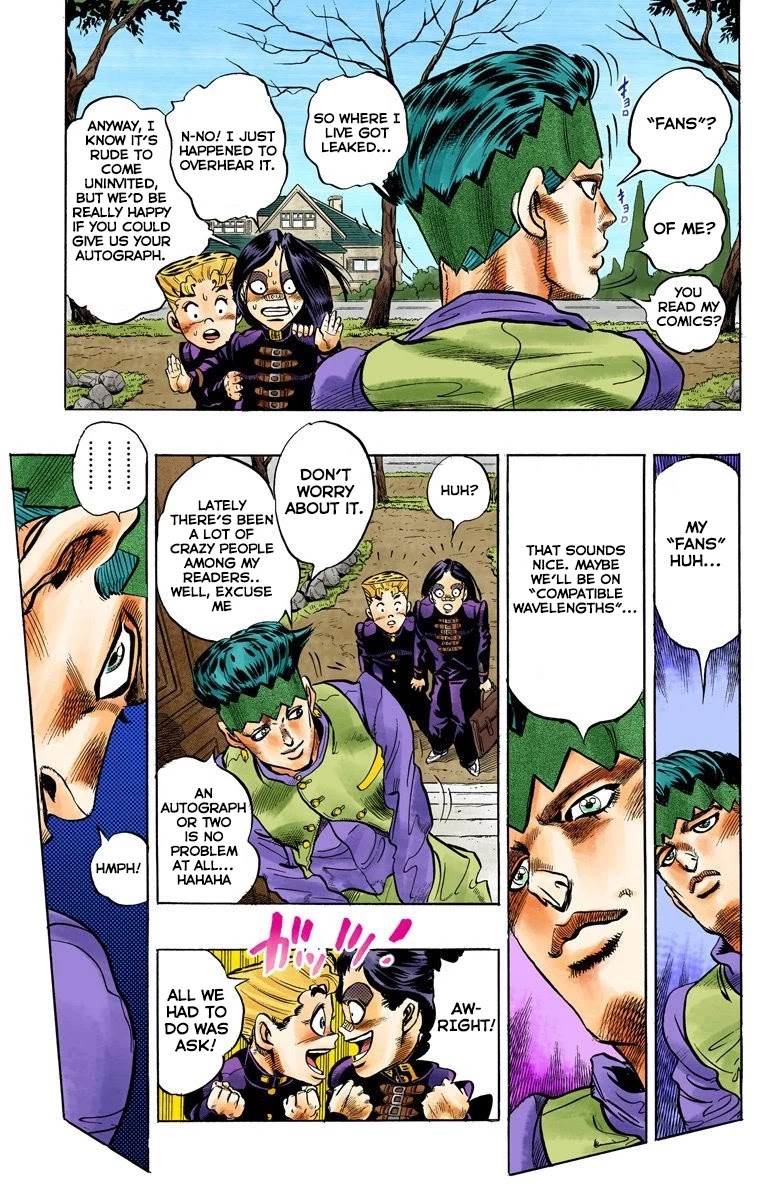 JoJo's Bizarre Adventure Part 4 - Diamond is Unbreakable (Official Colored) Chapter 53 page 12 - Chapter 53: Let's Go to the Mangaka's House - Part 1
