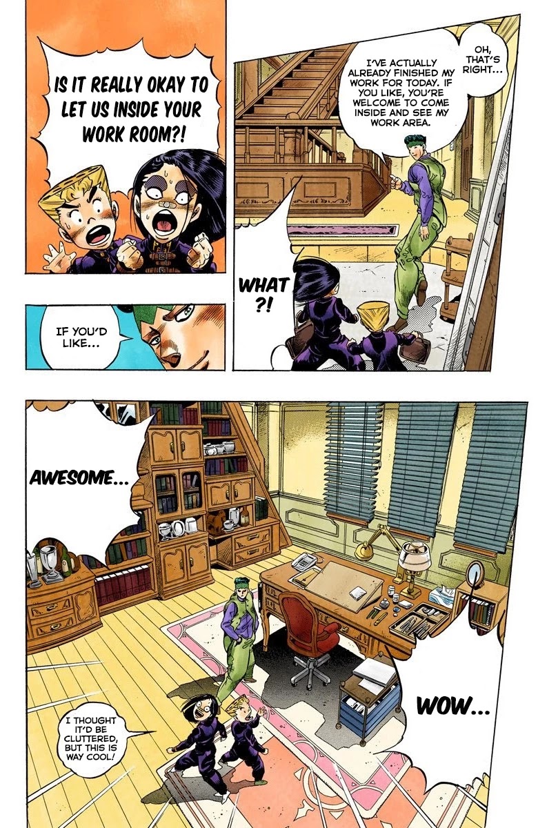 JoJo's Bizarre Adventure Part 4 - Diamond is Unbreakable (Official Colored) Chapter 53 page 13 - Chapter 53: Let's Go to the Mangaka's House - Part 1