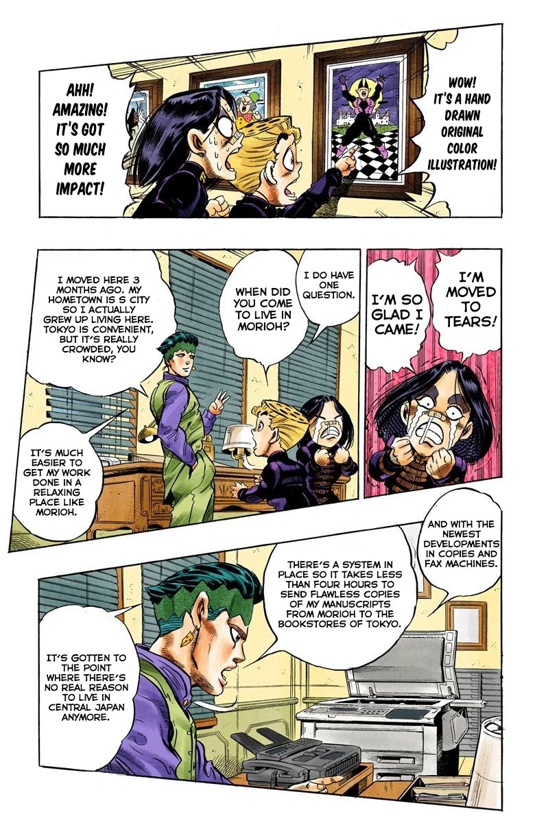 JoJo's Bizarre Adventure Part 4 - Diamond is Unbreakable (Official Colored) Chapter 53 page 14 - Chapter 53: Let's Go to the Mangaka's House - Part 1