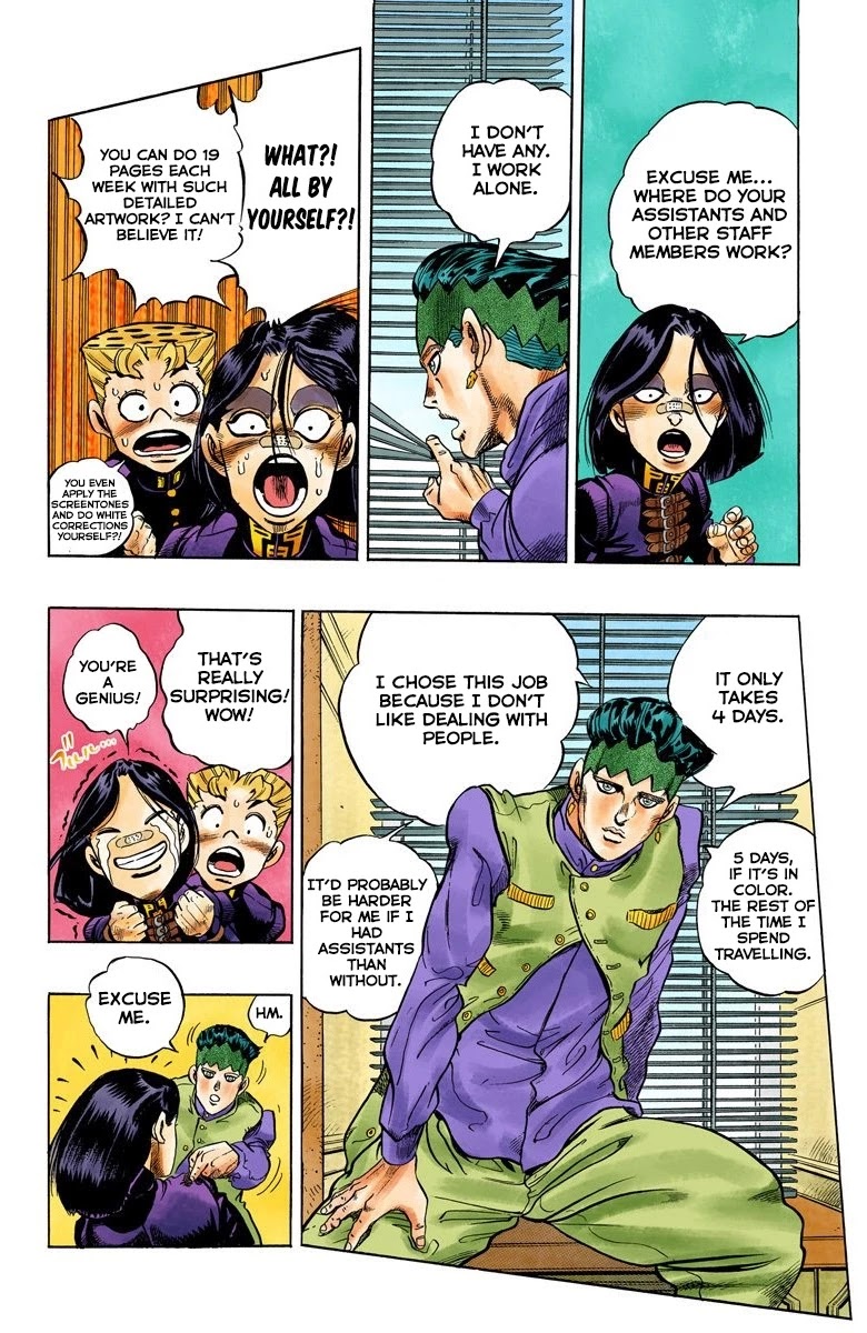 JoJo's Bizarre Adventure Part 4 - Diamond is Unbreakable (Official Colored) Chapter 53 page 15 - Chapter 53: Let's Go to the Mangaka's House - Part 1
