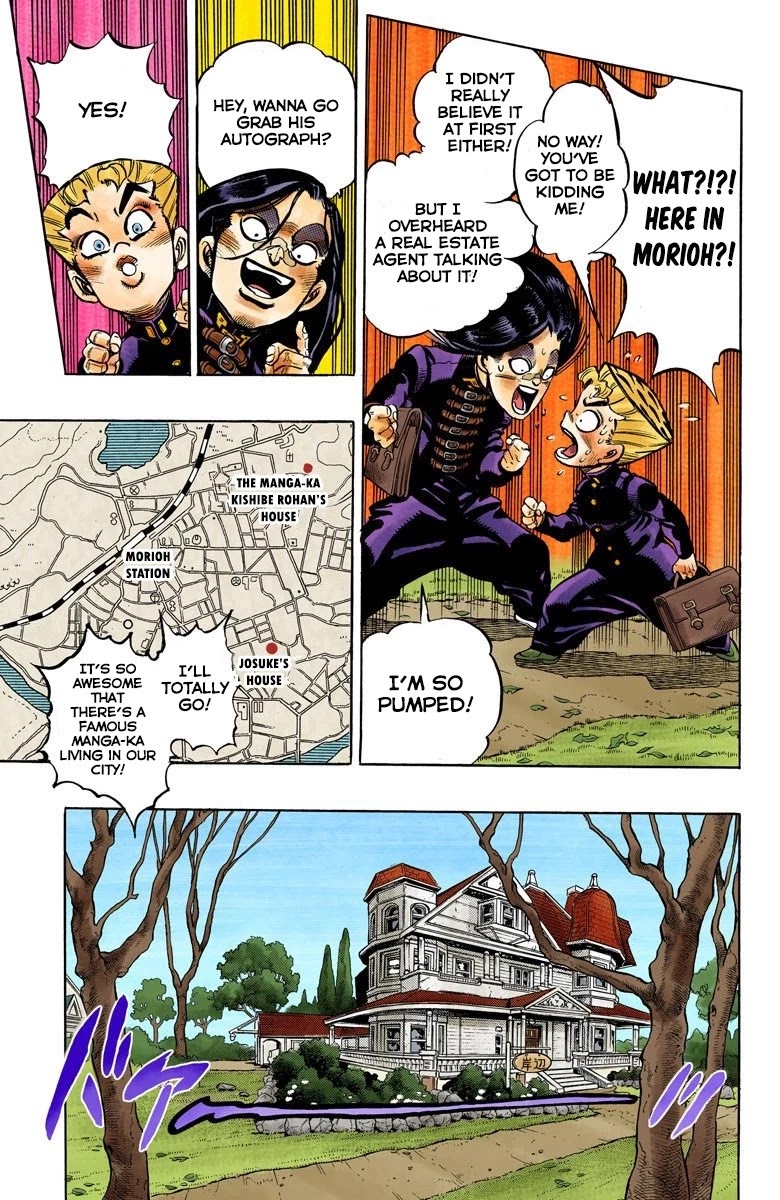 JoJo's Bizarre Adventure Part 4 - Diamond is Unbreakable (Official Colored) Chapter 53 page 6 - Chapter 53: Let's Go to the Mangaka's House - Part 1