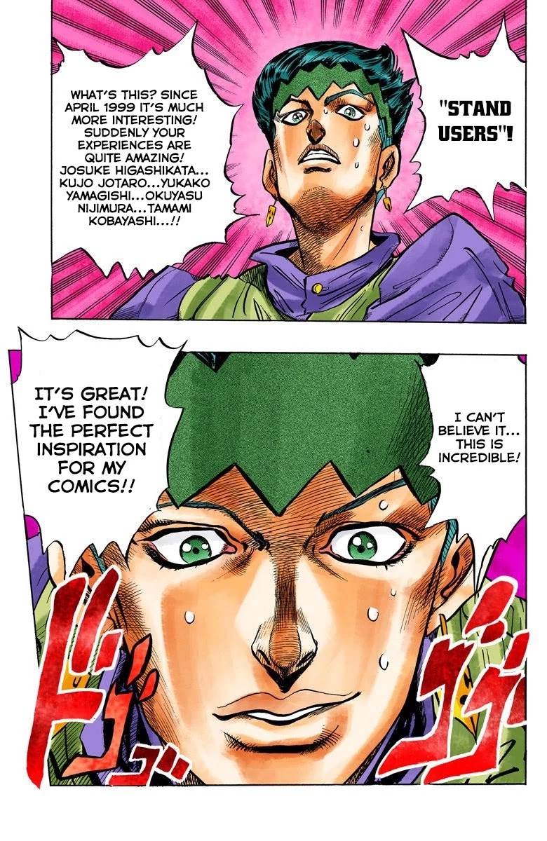 JoJo's Bizarre Adventure Part 4 - Diamond is Unbreakable (Official Colored) Chapter 54 page 21 - Chapter 54: Let's Go to the Mangaka's House - Part 2