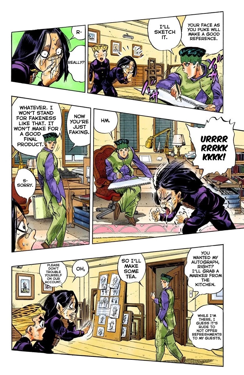 JoJo's Bizarre Adventure Part 4 - Diamond is Unbreakable (Official Colored) Chapter 54 page 5 - Chapter 54: Let's Go to the Mangaka's House - Part 2