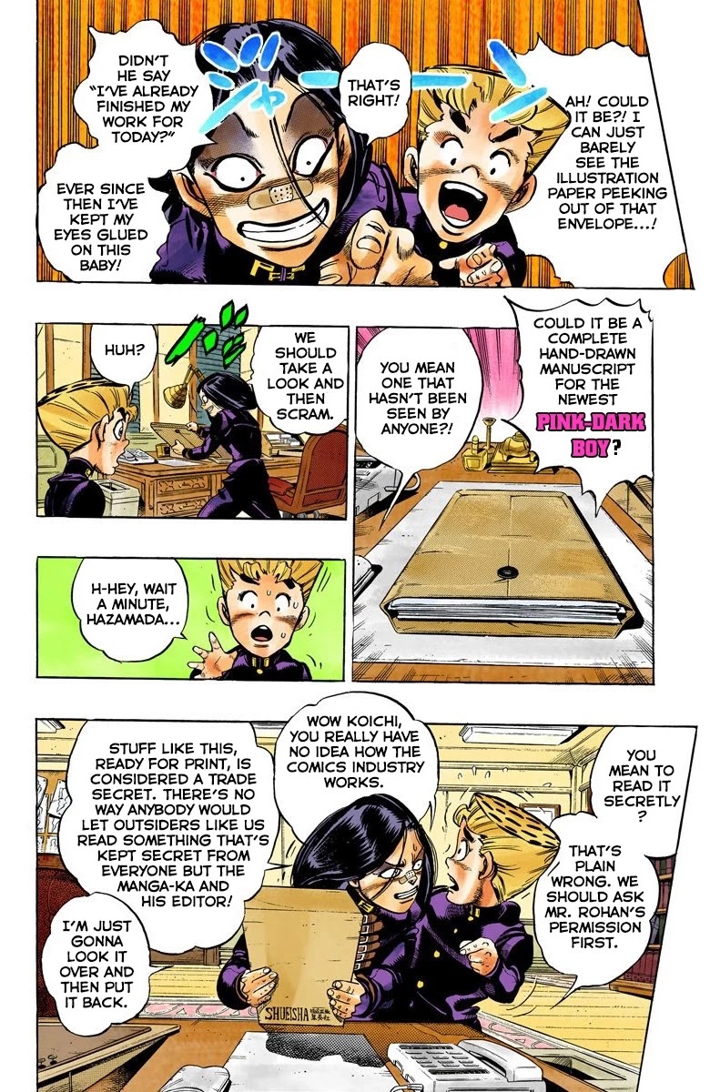 JoJo's Bizarre Adventure Part 4 - Diamond is Unbreakable (Official Colored) Chapter 54 page 9 - Chapter 54: Let's Go to the Mangaka's House - Part 2