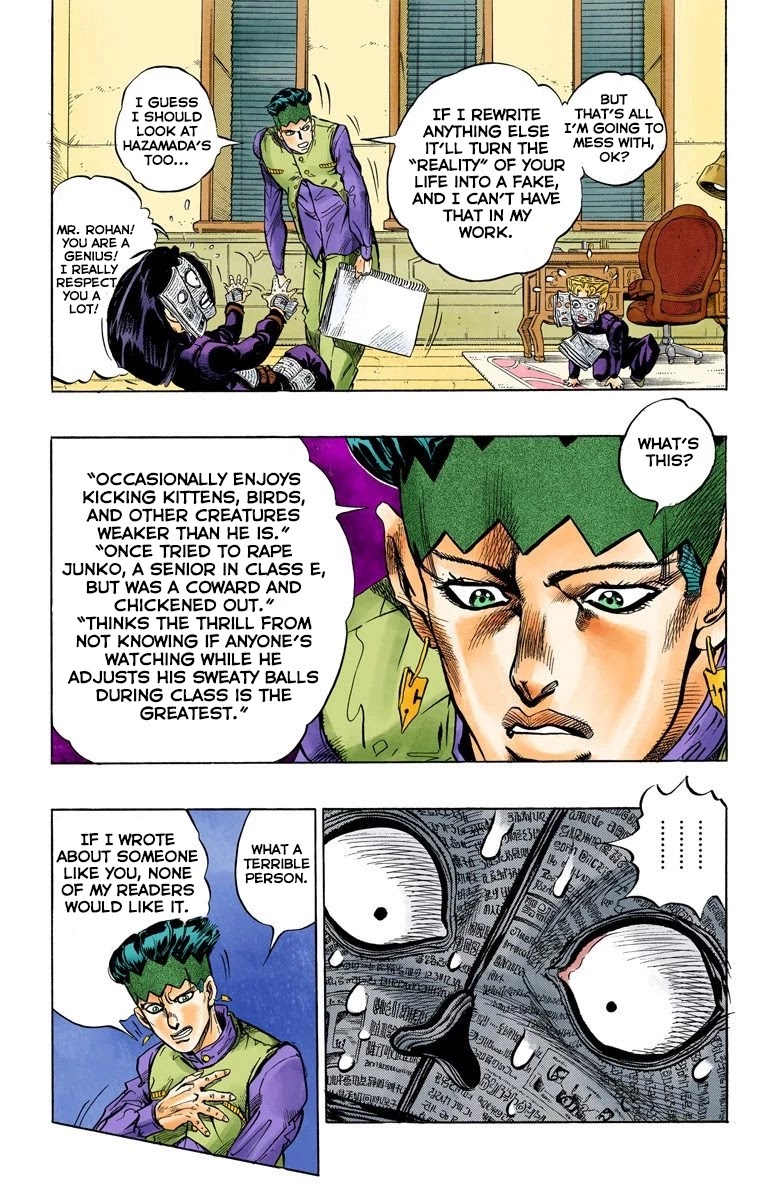 JoJo's Bizarre Adventure Part 4 - Diamond is Unbreakable (Official Colored) Chapter 55 page 12 - Chapter 55: Let's Go to the Mangaka's House - Part 3