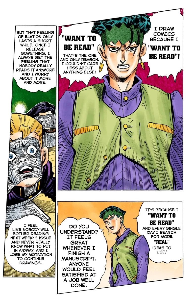JoJo's Bizarre Adventure Part 4 - Diamond is Unbreakable (Official Colored) Chapter 55 page 14 - Chapter 55: Let's Go to the Mangaka's House - Part 3