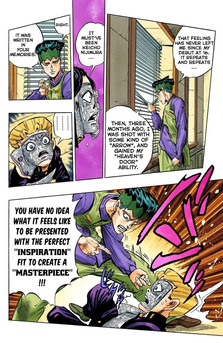 JoJo's Bizarre Adventure Part 4 - Diamond is Unbreakable (Official Colored) Chapter 55 page 15 - Chapter 55: Let's Go to the Mangaka's House - Part 3