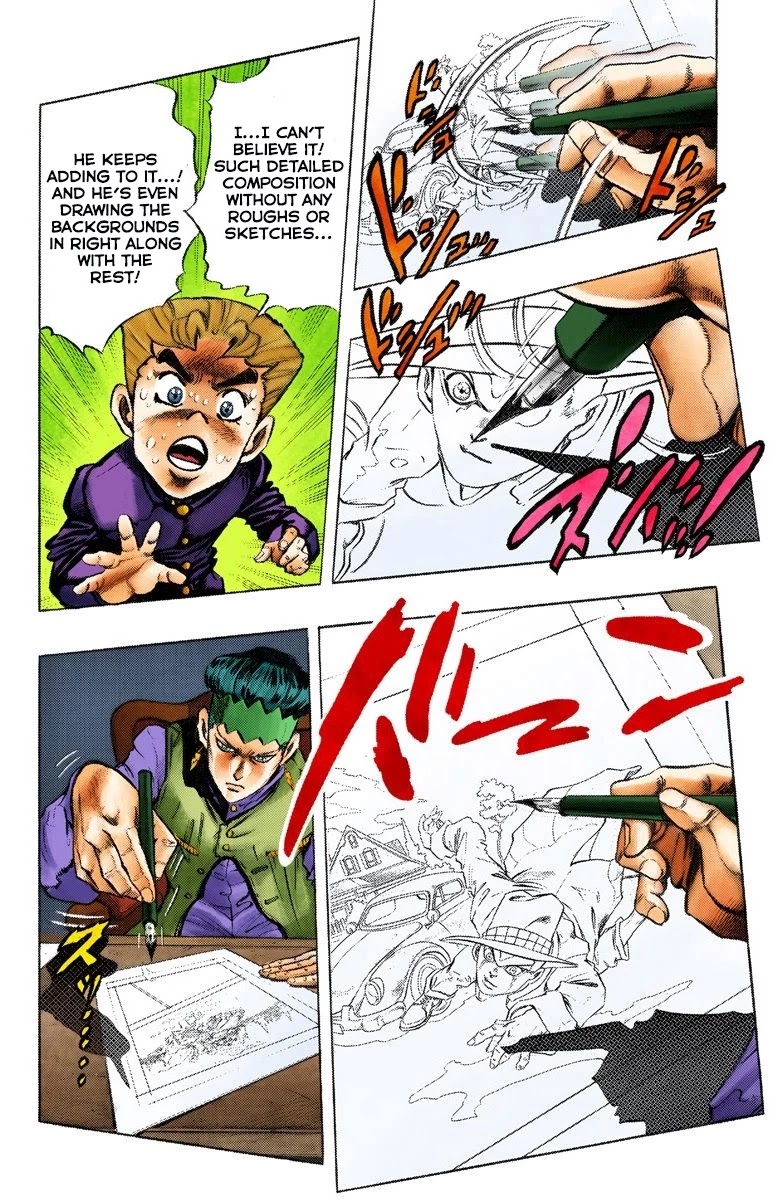 JoJo's Bizarre Adventure Part 4 - Diamond is Unbreakable (Official Colored) Chapter 56 page 14 - Chapter 56: Let's Go to the Mangaka's House - Part 4