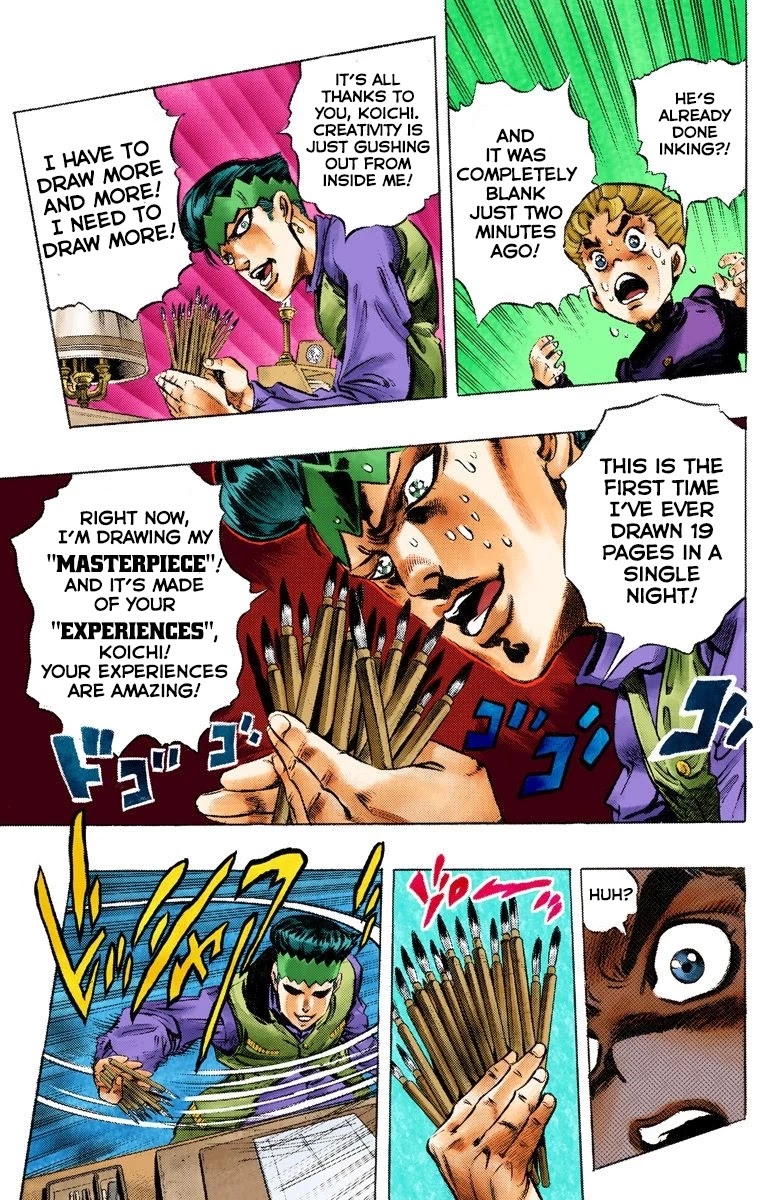 JoJo's Bizarre Adventure Part 4 - Diamond is Unbreakable (Official Colored) Chapter 56 page 17 - Chapter 56: Let's Go to the Mangaka's House - Part 4