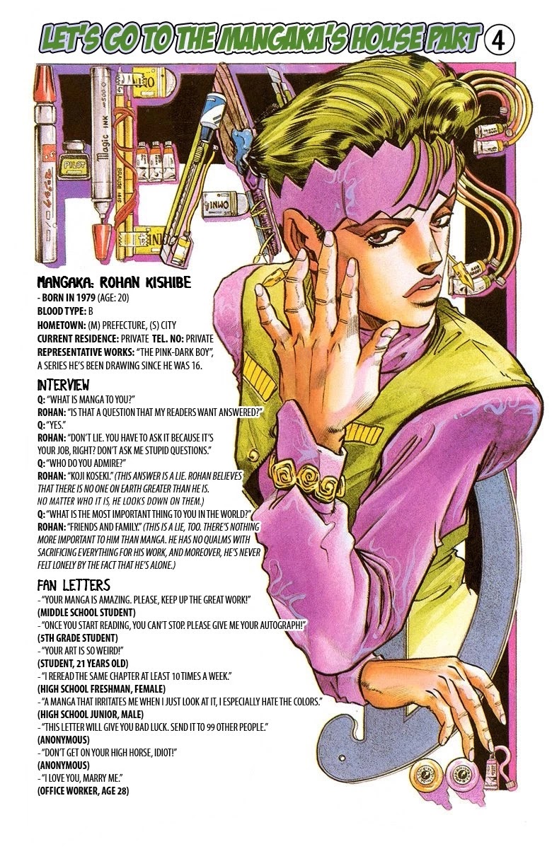 JoJo's Bizarre Adventure Part 4 - Diamond is Unbreakable (Official Colored) Chapter 56 page 2 - Chapter 56: Let's Go to the Mangaka's House - Part 4