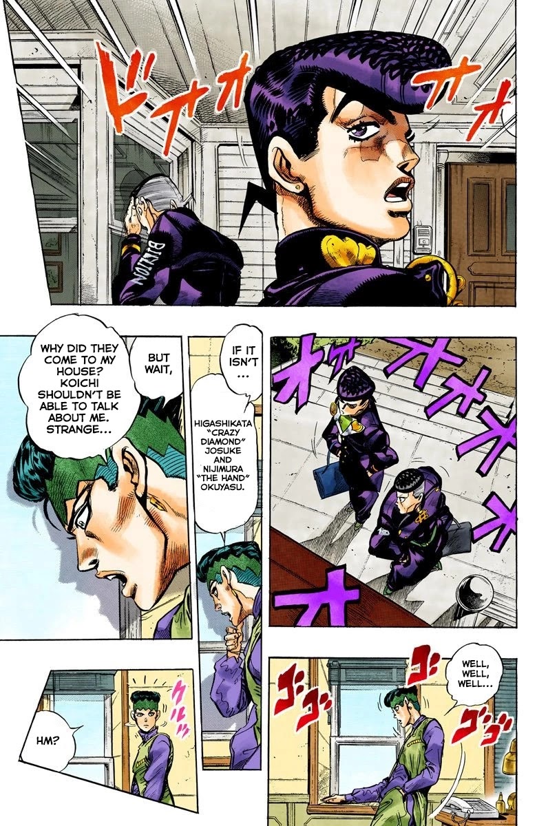 JoJo's Bizarre Adventure Part 4 - Diamond is Unbreakable (Official Colored) Chapter 57 page 5 - Chapter 57: Let's Go to the Mangaka's House - Part 5