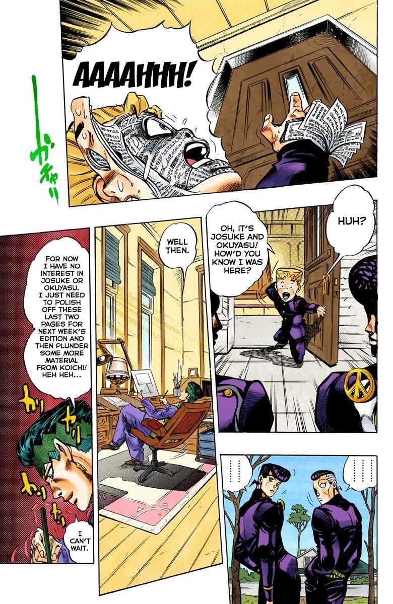 JoJo's Bizarre Adventure Part 4 - Diamond is Unbreakable (Official Colored) Chapter 57 page 7 - Chapter 57: Let's Go to the Mangaka's House - Part 5