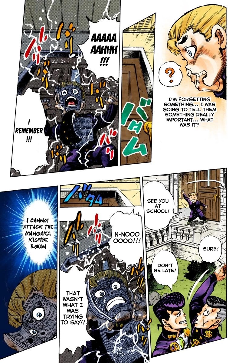 JoJo's Bizarre Adventure Part 4 - Diamond is Unbreakable (Official Colored) Chapter 57 page 9 - Chapter 57: Let's Go to the Mangaka's House - Part 5