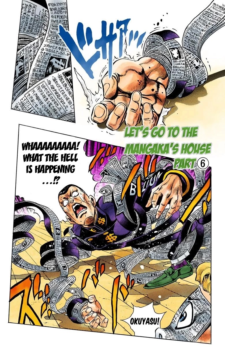 JoJo's Bizarre Adventure Part 4 - Diamond is Unbreakable (Official Colored) Chapter 58 page 2 - Chapter 58: Let's Go to the Mangaka's House - Part 6