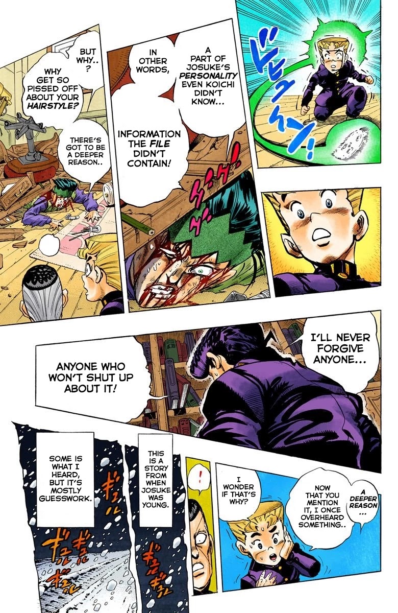 JoJo's Bizarre Adventure Part 4 - Diamond is Unbreakable (Official Colored) Chapter 59 page 12 - Chapter 59: Let's Go to the Mangaka's House - Part 7
