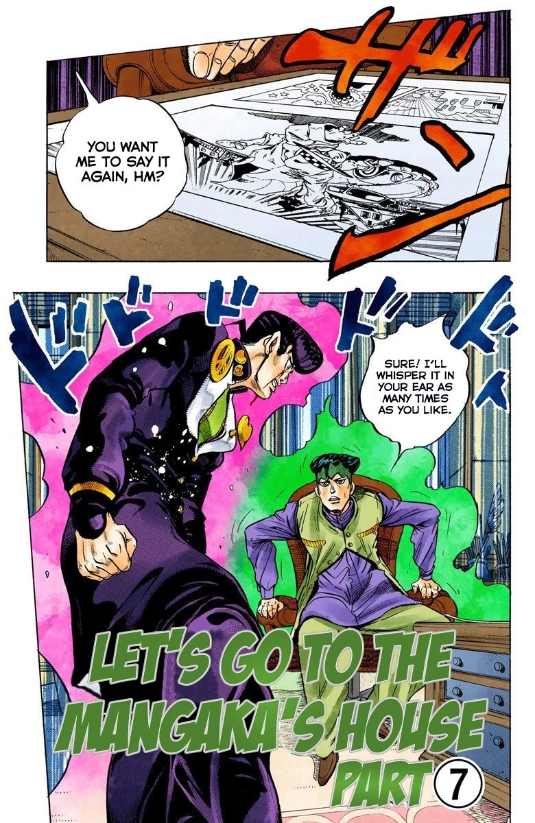 JoJo's Bizarre Adventure Part 4 - Diamond is Unbreakable (Official Colored) Chapter 59 page 2 - Chapter 59: Let's Go to the Mangaka's House - Part 7