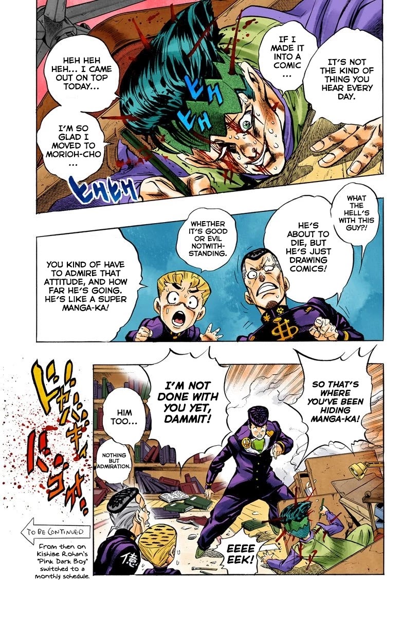 JoJo's Bizarre Adventure Part 4 - Diamond is Unbreakable (Official Colored) Chapter 59 page 20 - Chapter 59: Let's Go to the Mangaka's House - Part 7