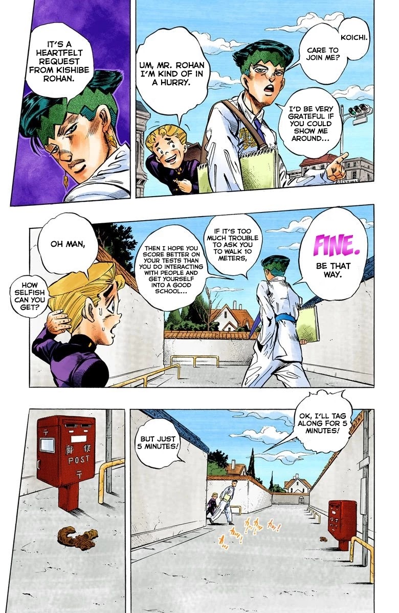 JoJo's Bizarre Adventure Part 4 - Diamond is Unbreakable (Official Colored) Chapter 65 page 10 - Chapter 65: Kishibe Rohan's Adventure - Part 1