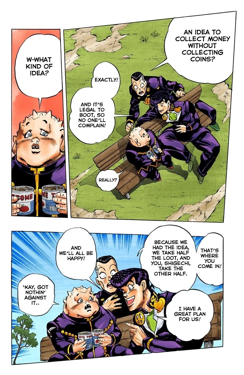 JoJo's Bizarre Adventure Part 4 - Diamond is Unbreakable (Official Colored) Chapter 71 page 13 - Chapter 71: Shigeshi's Harvest - Part 2