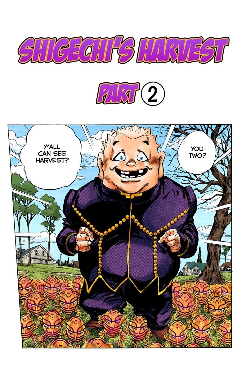 JoJo's Bizarre Adventure Part 4 - Diamond is Unbreakable (Official Colored) Chapter 71 page 2 - Chapter 71: Shigeshi's Harvest - Part 2