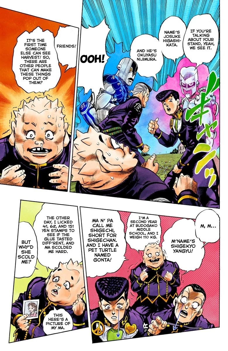 JoJo's Bizarre Adventure Part 4 - Diamond is Unbreakable (Official Colored) Chapter 71 page 4 - Chapter 71: Shigeshi's Harvest - Part 2