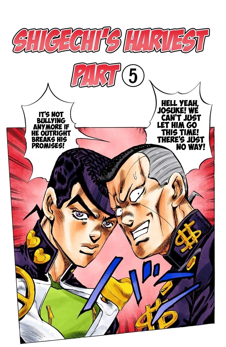JoJo's Bizarre Adventure Part 4 - Diamond is Unbreakable (Official Colored) Chapter 74 page 2 - Chapter 74: Shigeshi's Harvest - Part 5