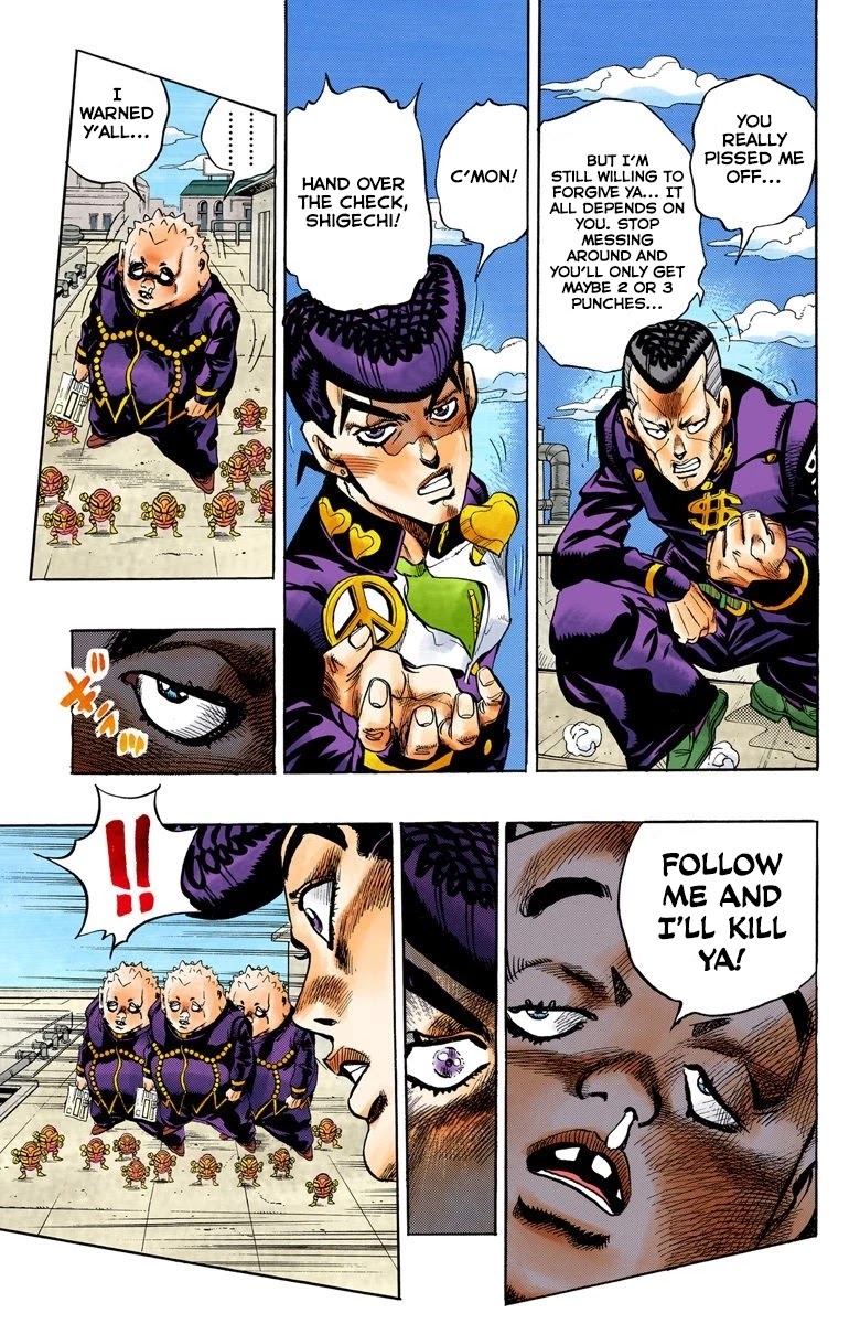 JoJo's Bizarre Adventure Part 4 - Diamond is Unbreakable (Official Colored) Chapter 75 page 12 - Chapter 75: Shigeshi's Harvest - Part 6