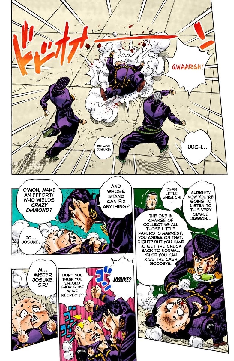JoJo's Bizarre Adventure Part 4 - Diamond is Unbreakable (Official Colored) Chapter 76 page 17 - Chapter 76: Shigeshi's Harvest - Part 7