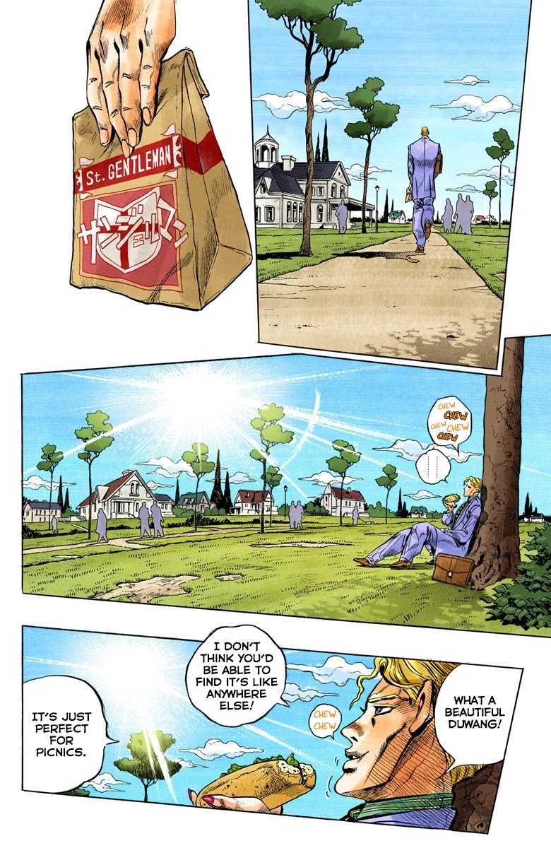 JoJo's Bizarre Adventure Part 4 - Diamond is Unbreakable (Official Colored) Chapter 77 page 12 - Chapter 77: Yoshikage Kira Just Wants a Quiet Life - Part 1