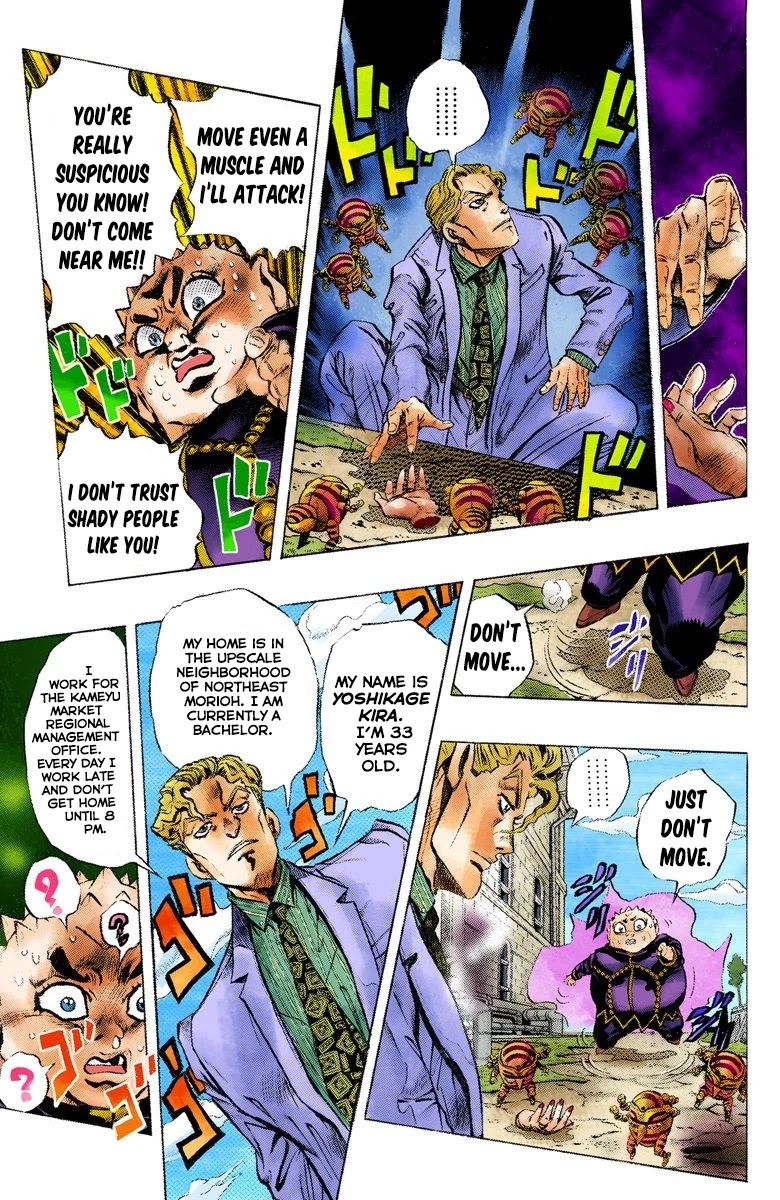 JoJo's Bizarre Adventure Part 4 - Diamond is Unbreakable (Official Colored) Chapter 80 page 7 - Chapter 80: Yoshikage Kira Just Wants a Quiet Life - Part 4