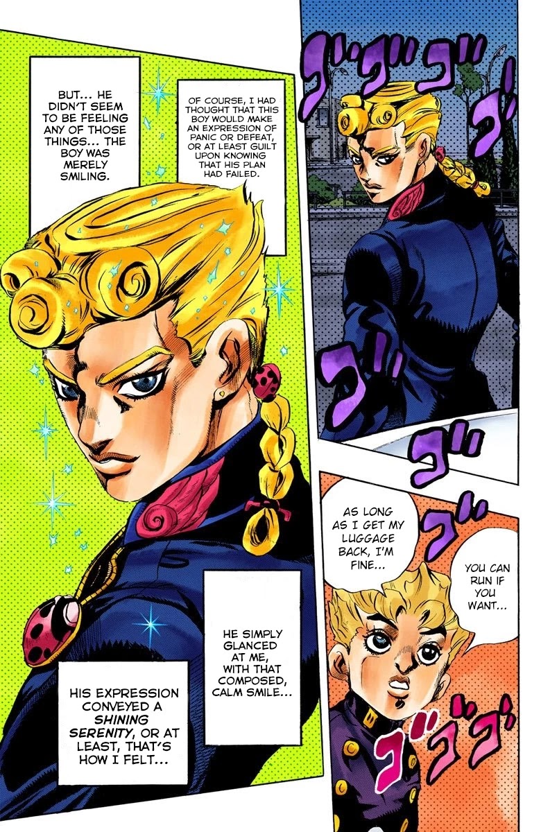 JoJo's Bizarre Adventure Part 5 - Vento Aureo (Official Colored) Chapter 1 page 18 - Chapter 1: Gold Experience Part 1