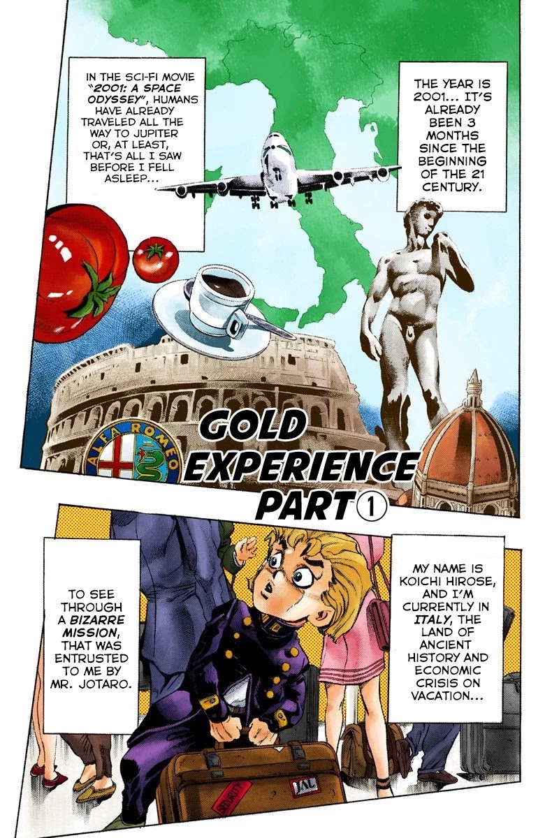 JoJo's Bizarre Adventure Part 5 - Vento Aureo (Official Colored) Chapter 1 page 4 - Chapter 1: Gold Experience Part 1